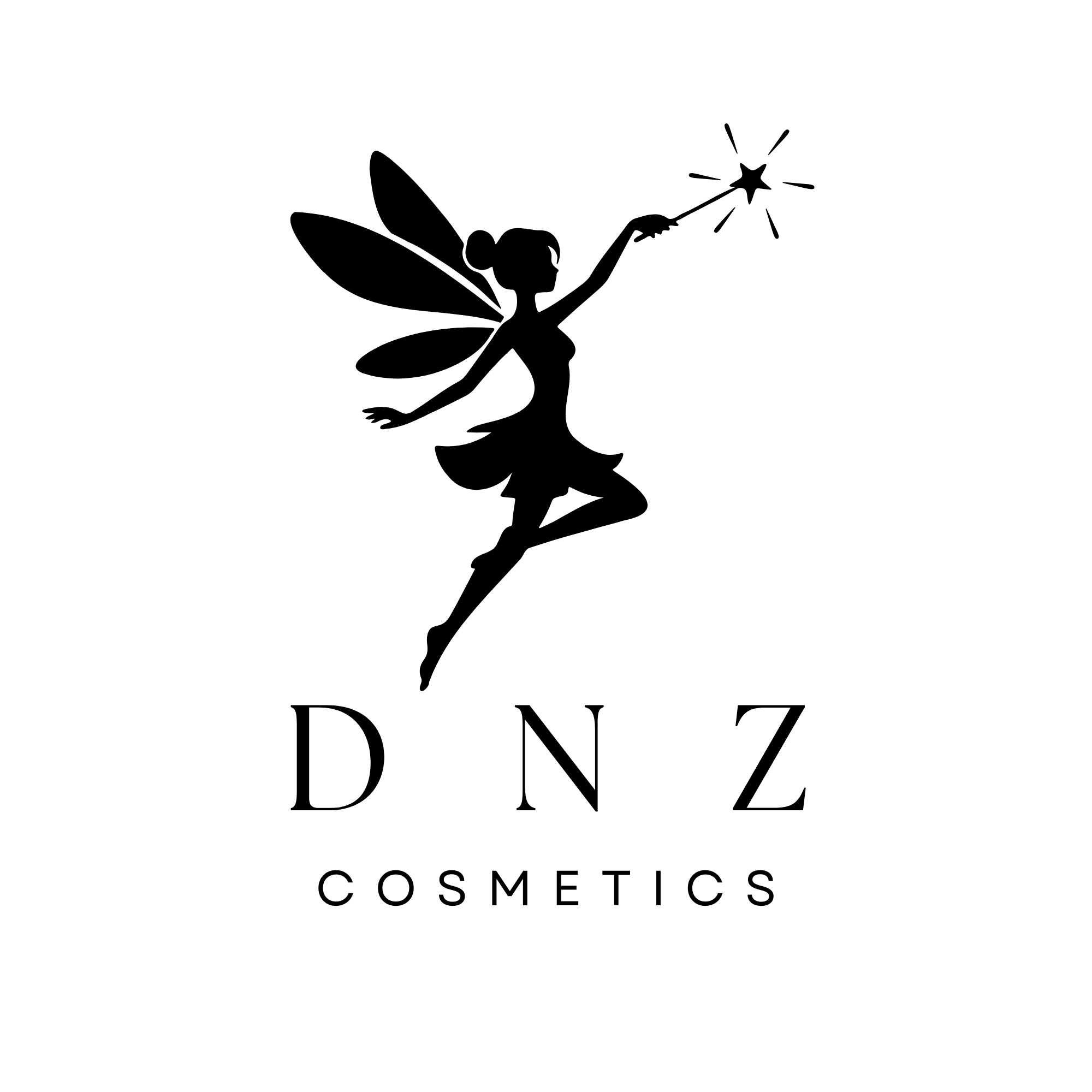 Black and White Simple Fairy Beauty Salon Logo